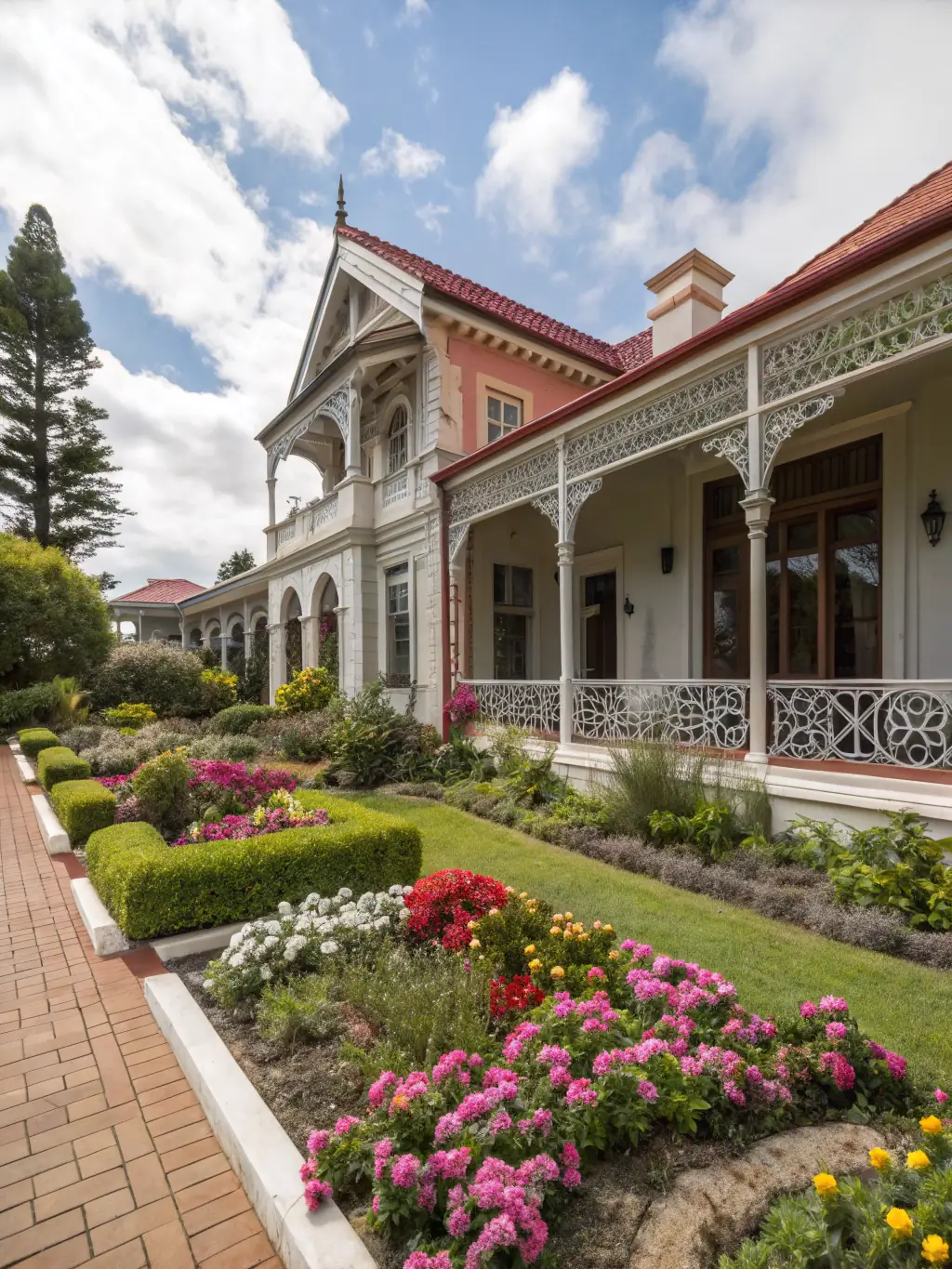 A photo of a well-maintained residential building with a neatly manicured lawn, showcasing the pride of ownership and effective property management.